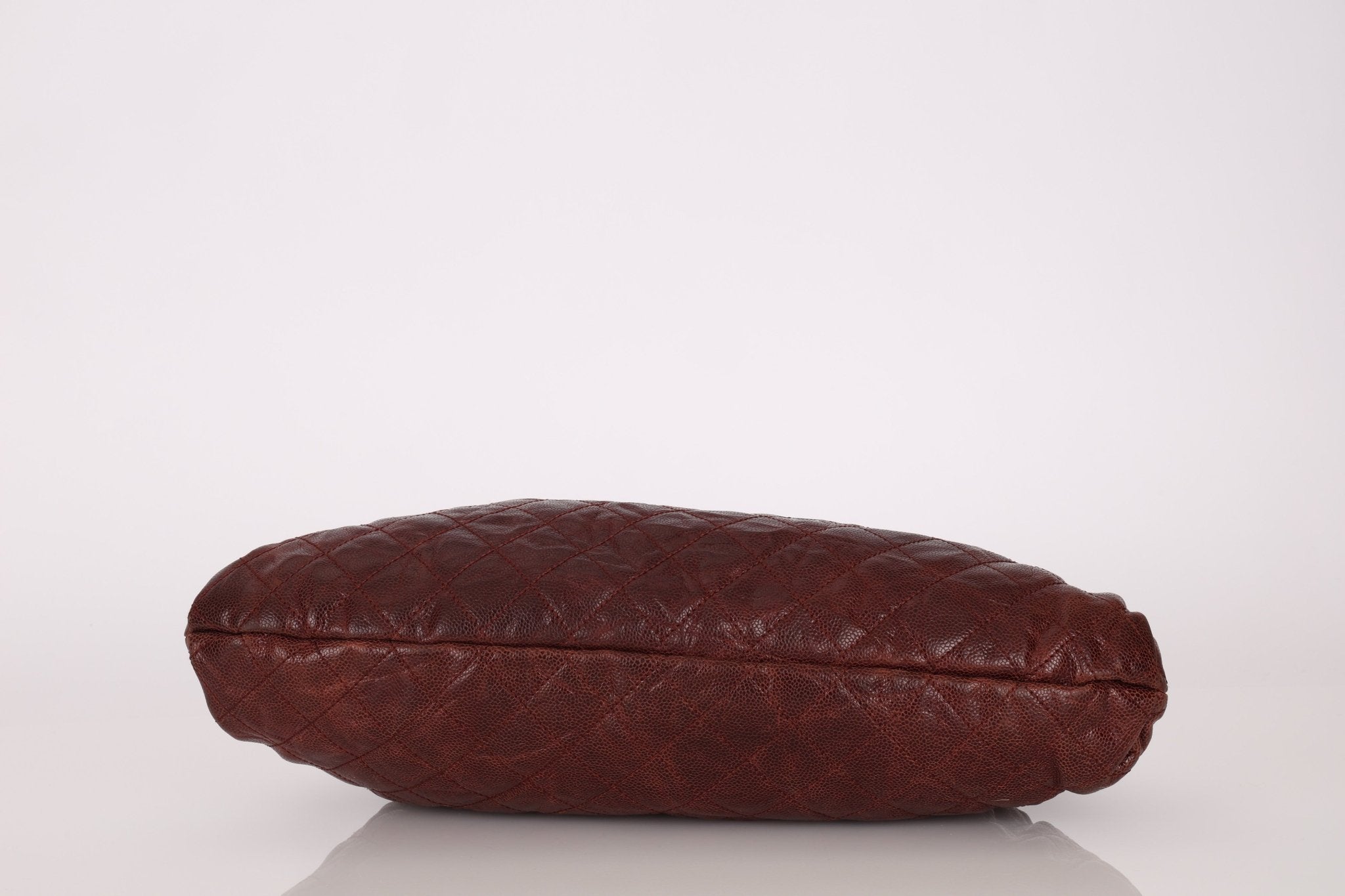 Chanel 2012 Burgundy Aged Caviar Elastic CC Hobo - FashioNica