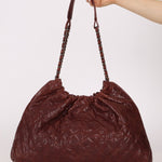 Chanel 2012 Burgundy Aged Caviar Elastic CC Hobo - FashioNica