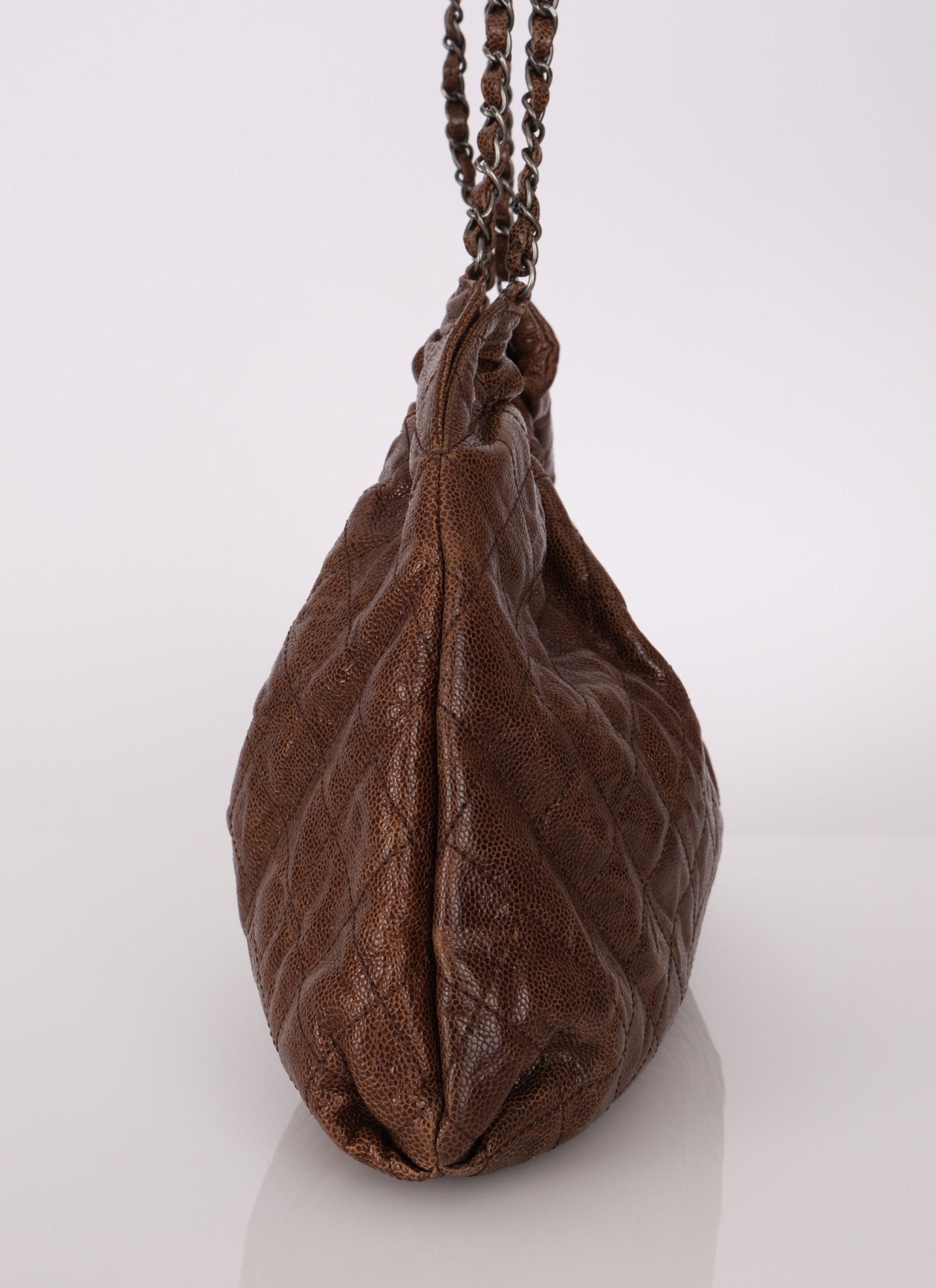 Chanel 2012 Distressed Glazed Chocolate Caviar Hobo - FashioNica