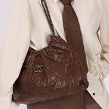 Chanel 2012 Distressed Glazed Chocolate Caviar Hobo - FashioNica