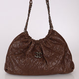 Chanel 2012 Distressed Glazed Chocolate Caviar Hobo - FashioNica