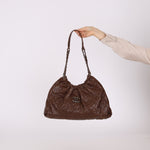 Chanel 2012 Distressed Glazed Chocolate Caviar Hobo - FashioNica