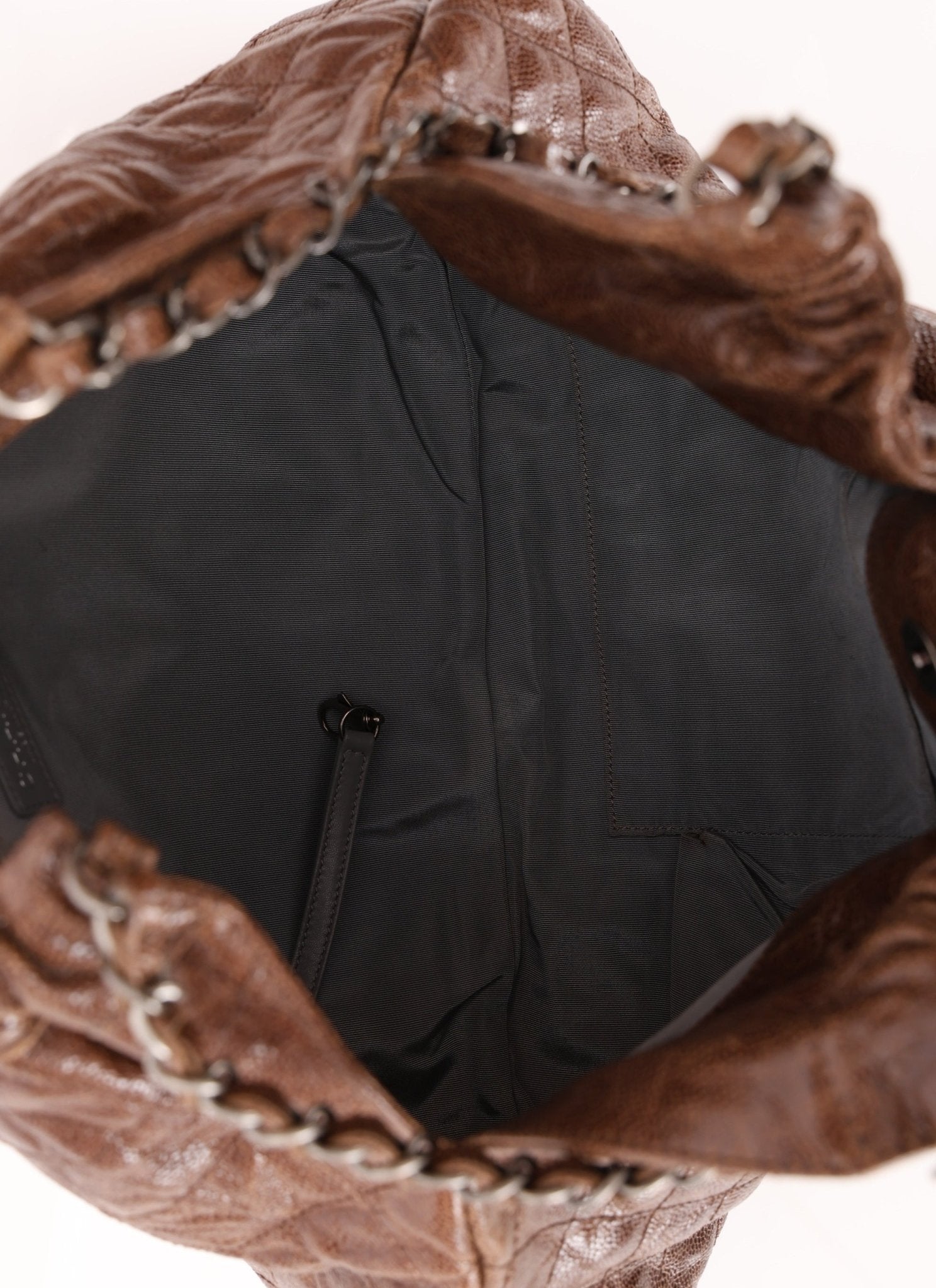 Chanel 2012 Distressed Glazed Chocolate Caviar Hobo - FashioNica