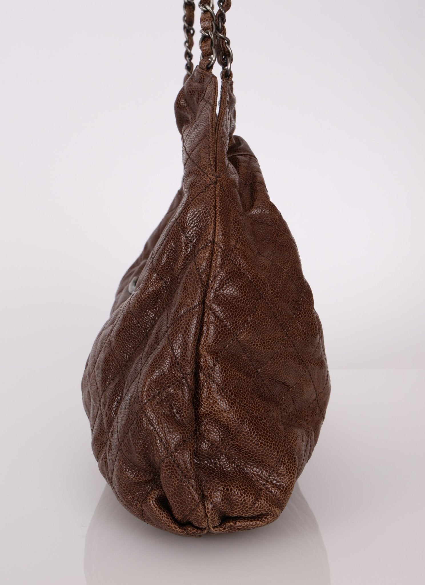 Chanel 2012 Distressed Glazed Chocolate Caviar Hobo - FashioNica