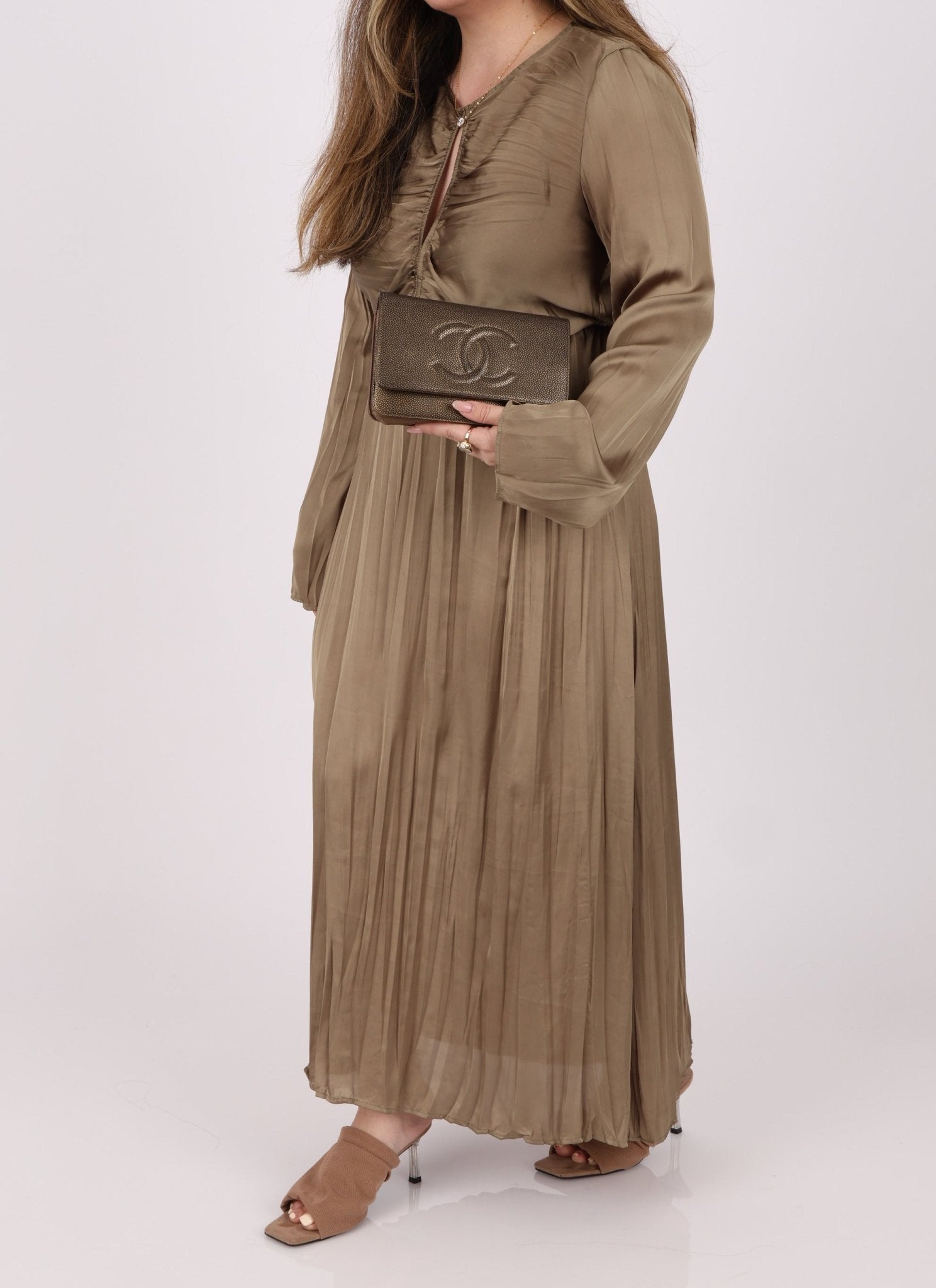 Chanel 2012 Metallic Bronze Caviar Wallet on Chain - FashioNica