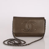 Chanel 2012 Metallic Bronze Caviar Wallet on Chain - FashioNica
