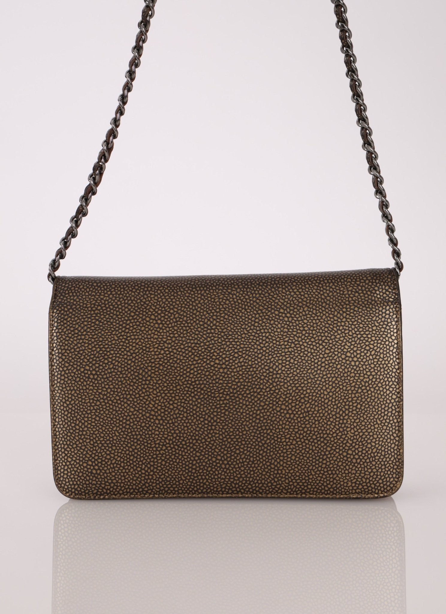 Chanel 2012 Metallic Bronze Caviar Wallet on Chain - FashioNica