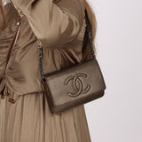 Chanel 2012 Metallic Bronze Caviar Wallet on Chain - FashioNica