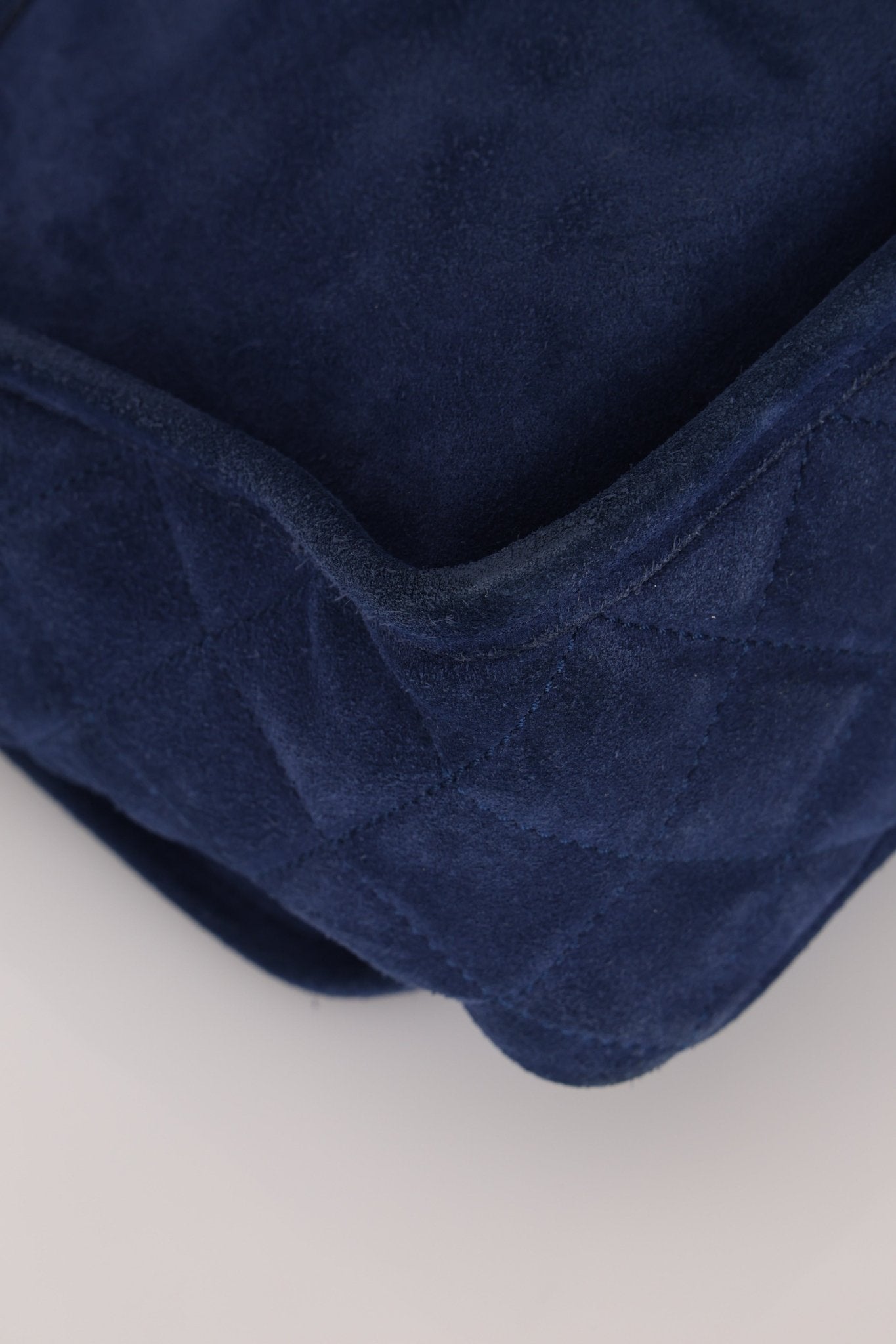 Chanel 2012 Navy Nubuck Natural Beauty Split Pocket Large Flap Bag - FashioNica