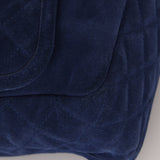 Chanel 2012 Navy Nubuck Natural Beauty Split Pocket Large Flap Bag - FashioNica