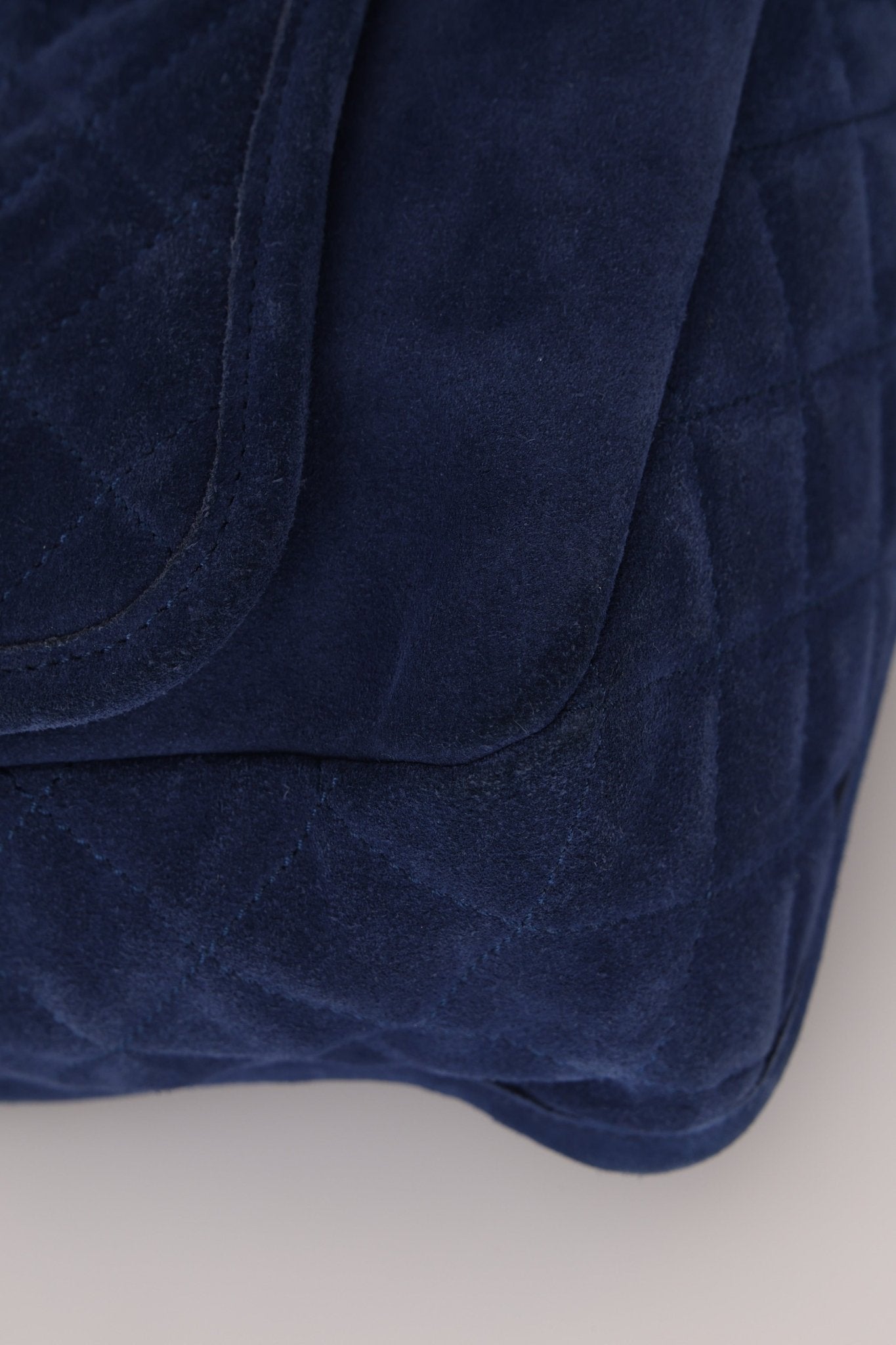 Chanel 2012 Navy Nubuck Natural Beauty Split Pocket Large Flap Bag - FashioNica