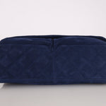 Chanel 2012 Navy Nubuck Natural Beauty Split Pocket Large Flap Bag - FashioNica