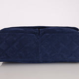 Chanel 2012 Navy Nubuck Natural Beauty Split Pocket Large Flap Bag - FashioNica