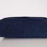 Chanel 2012 Navy Nubuck Natural Beauty Split Pocket Large Flap Bag - FashioNica