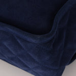 Chanel 2012 Navy Nubuck Natural Beauty Split Pocket Large Flap Bag - FashioNica