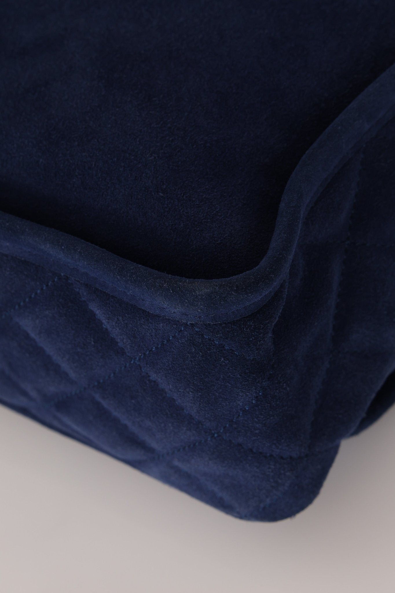 Chanel 2012 Navy Nubuck Natural Beauty Split Pocket Large Flap Bag - FashioNica