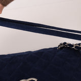 Chanel 2012 Navy Nubuck Natural Beauty Split Pocket Large Flap Bag - FashioNica