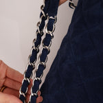 Chanel 2012 Navy Nubuck Natural Beauty Split Pocket Large Flap Bag - FashioNica