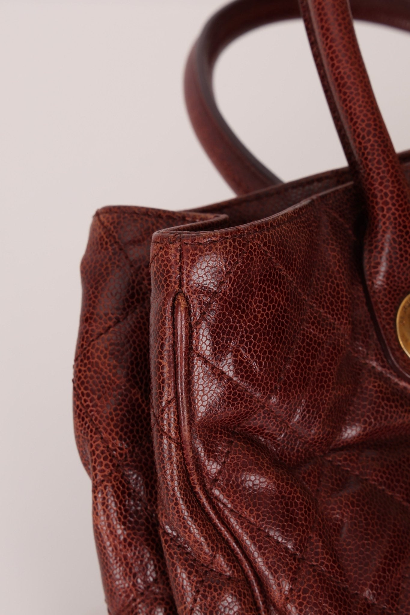 Chanel 2012 Paris - Bombay Burgundy Small Aged Caviar Shiva Tote - FashioNica