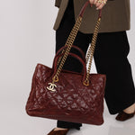 Chanel 2012 Paris - Bombay Burgundy Small Aged Caviar Shiva Tote - FashioNica