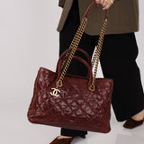 Chanel 2012 Paris - Bombay Burgundy Small Aged Caviar Shiva Tote - FashioNica