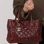 Chanel 2012 Paris - Bombay Burgundy Small Aged Caviar Shiva Tote - FashioNica