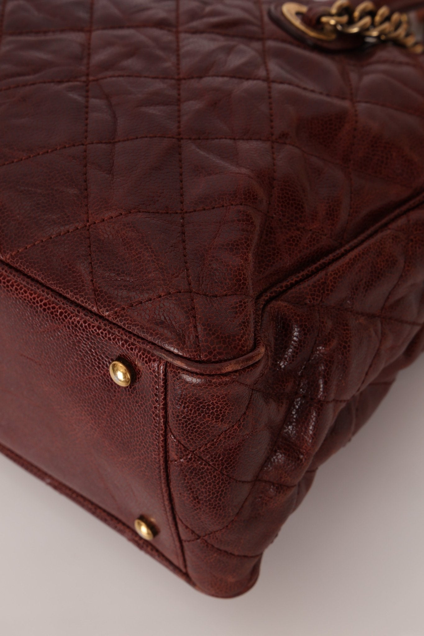 Chanel 2012 Paris - Bombay Burgundy Small Aged Caviar Shiva Tote - FashioNica