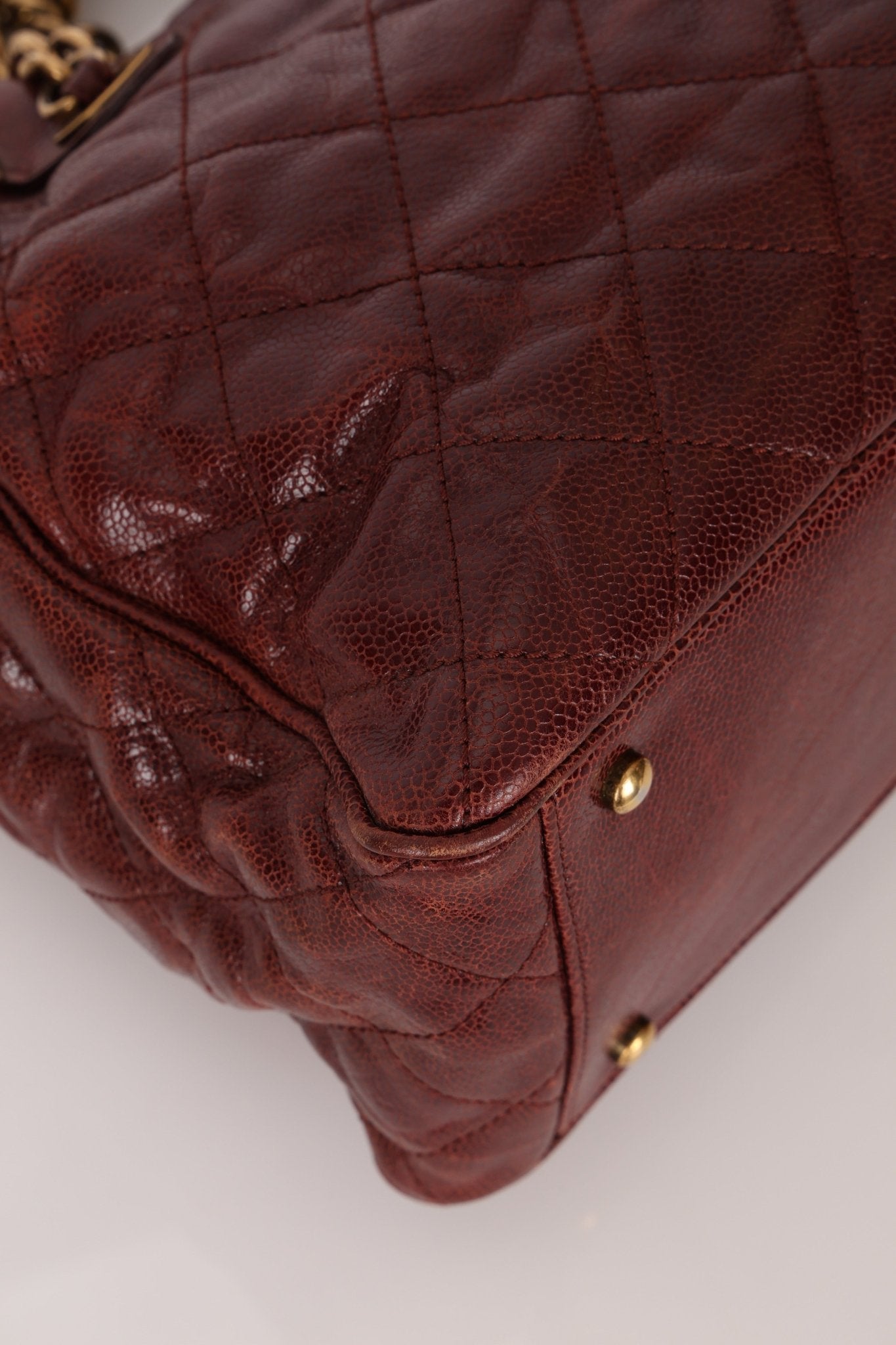 Chanel 2012 Paris - Bombay Burgundy Small Aged Caviar Shiva Tote - FashioNica