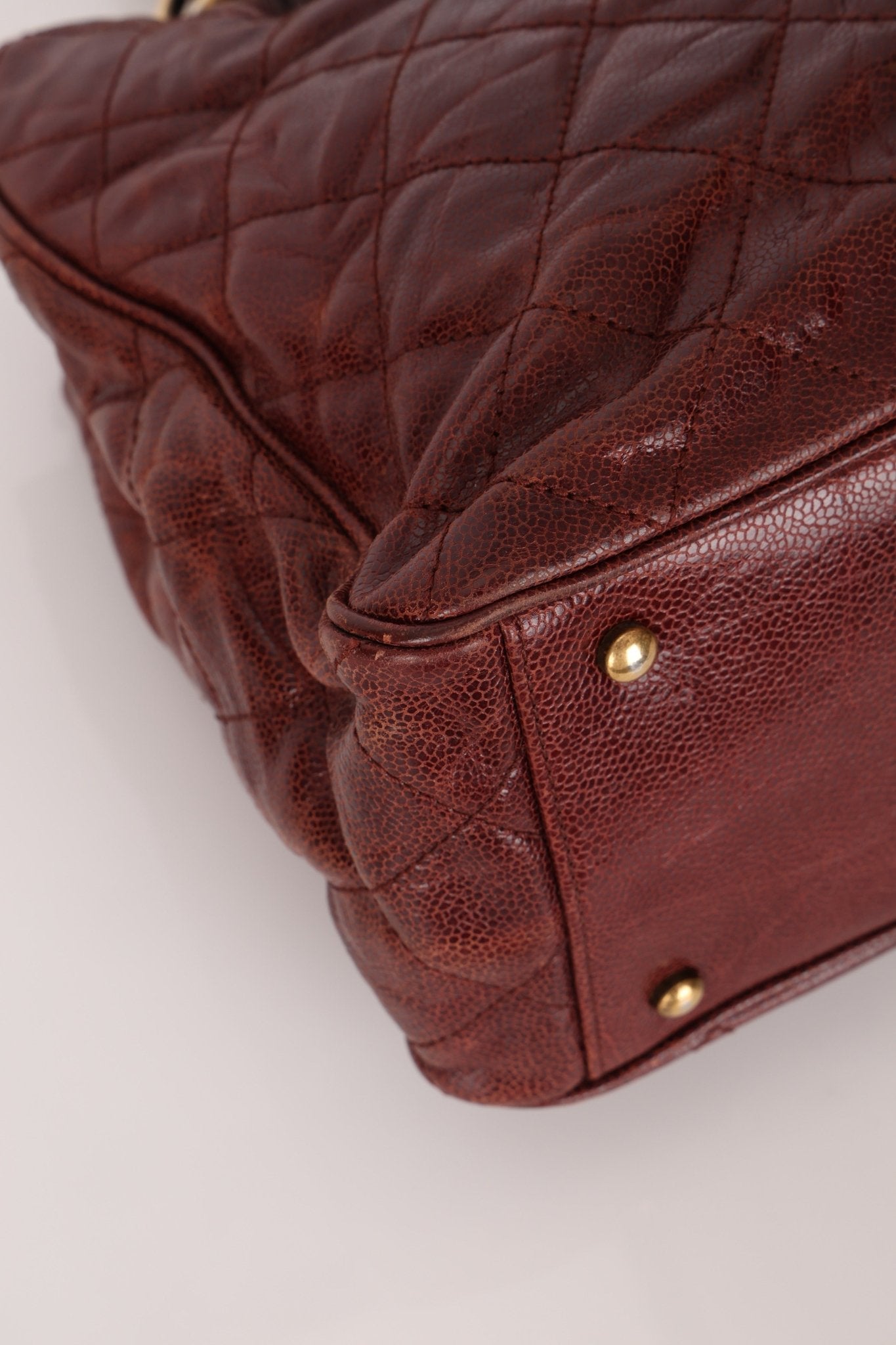 Chanel 2012 Paris - Bombay Burgundy Small Aged Caviar Shiva Tote - FashioNica