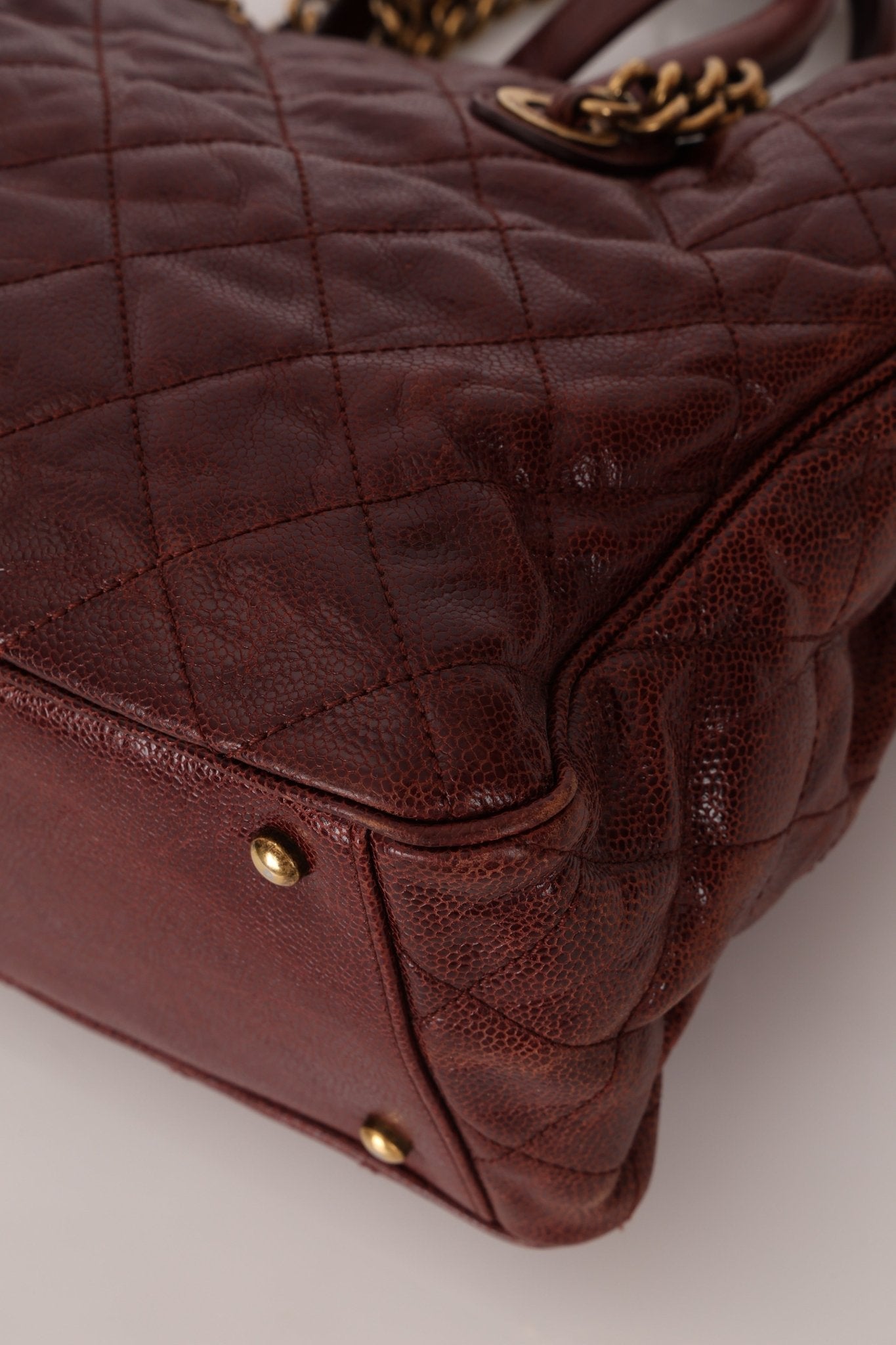 Chanel 2012 Paris - Bombay Burgundy Small Aged Caviar Shiva Tote - FashioNica