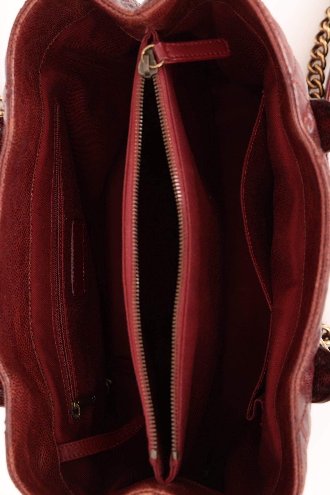 Chanel 2012 Paris - Bombay Burgundy Small Aged Caviar Shiva Tote - FashioNica