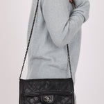 Chanel 2012 Stitches Turnlock Chain East West Flap SHW - FashioNica