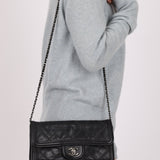 Chanel 2012 Stitches Turnlock Chain East West Flap SHW - FashioNica