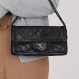 Chanel 2012 Stitches Turnlock Chain East West Flap SHW - FashioNica