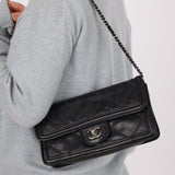 Chanel 2012 Stitches Turnlock Chain East West Flap SHW - FashioNica