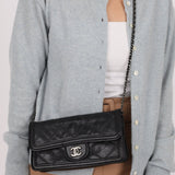 Chanel 2012 Stitches Turnlock Chain East West Flap SHW - FashioNica