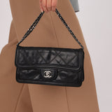 Chanel 2012 Stitches Turnlock Chain East West Flap SHW - FashioNica