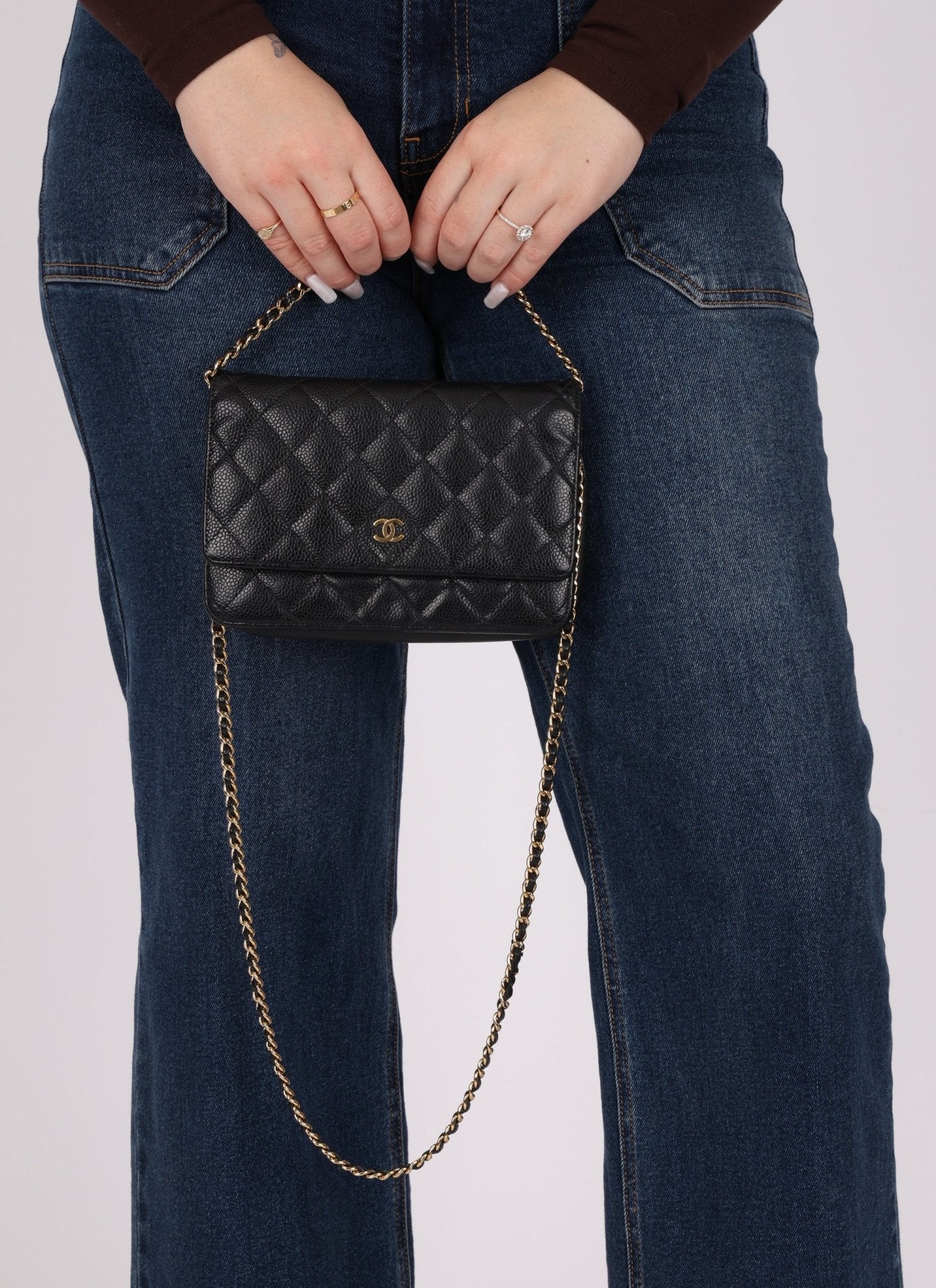 Chanel 2013 Black Caviar Wallet on Chain - FashioNica