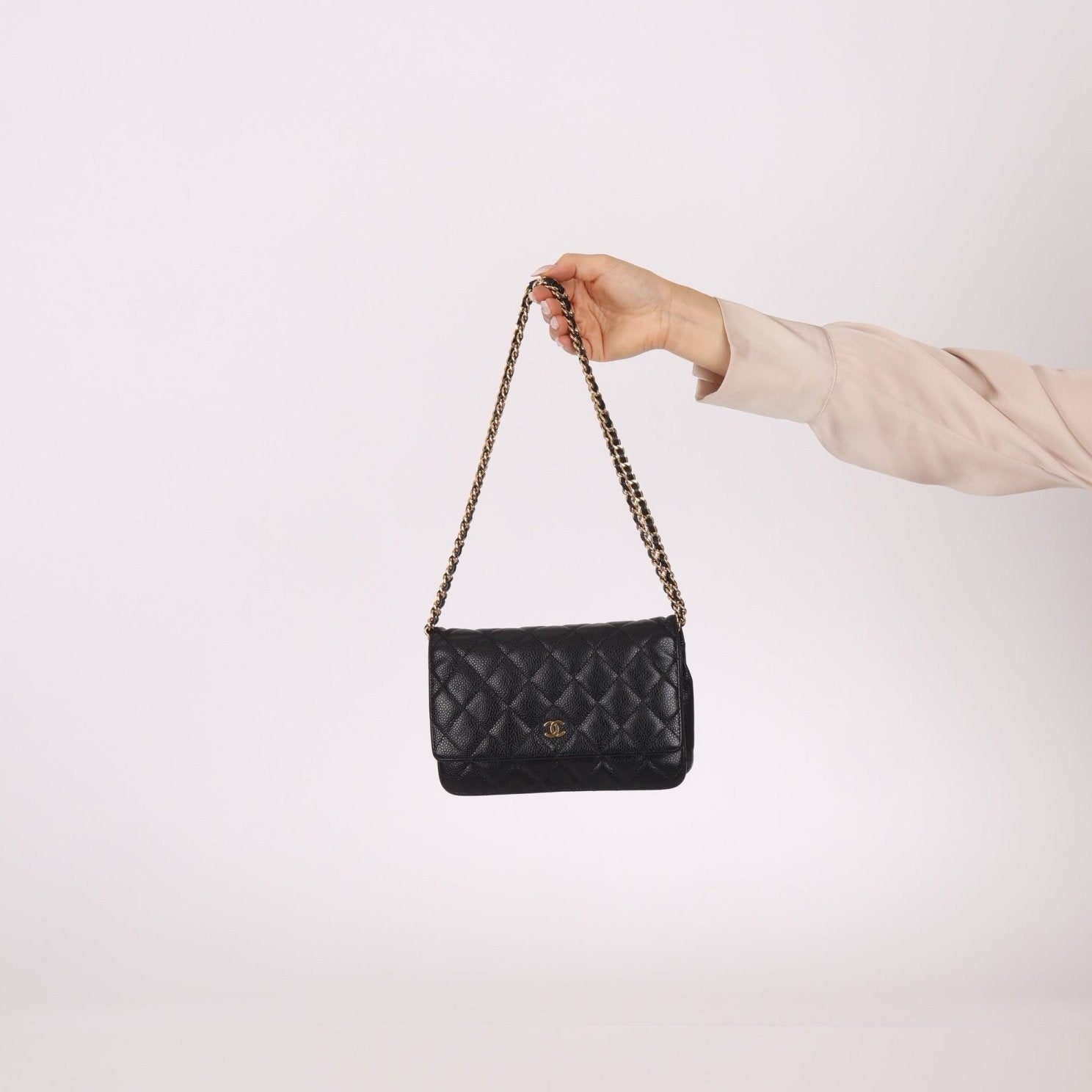 Chanel 2013 Black Caviar Wallet on Chain - FashioNica