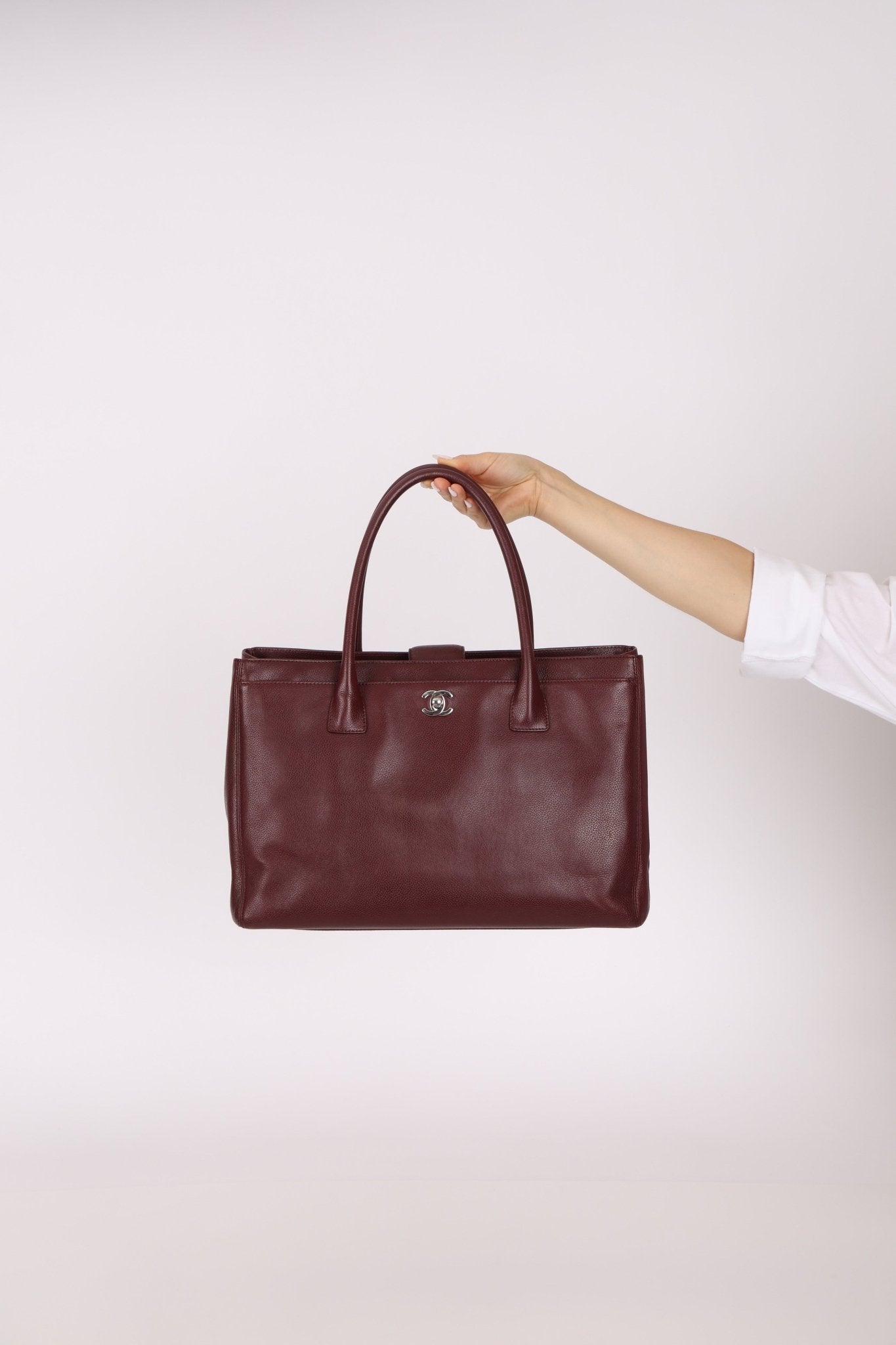 Chanel 2013 Burgundy Calfskin Executive Tote with Pouch - FashioNica