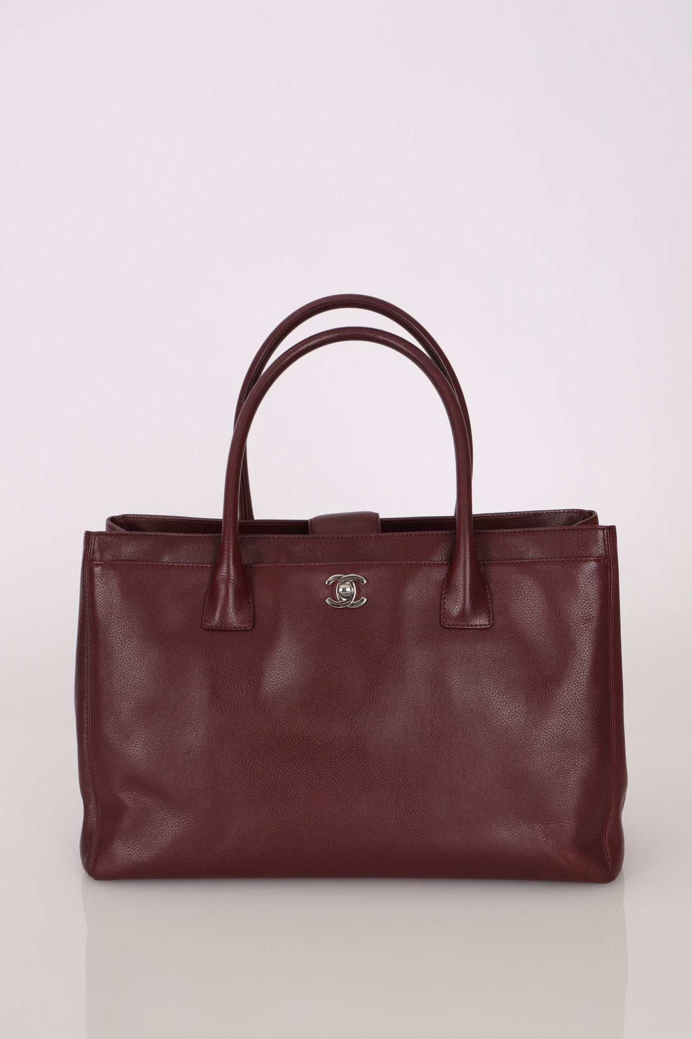 Chanel 2013 Burgundy Calfskin Executive Tote with Pouch - FashioNica
