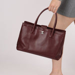 Chanel 2013 Burgundy Calfskin Executive Tote with Pouch - FashioNica