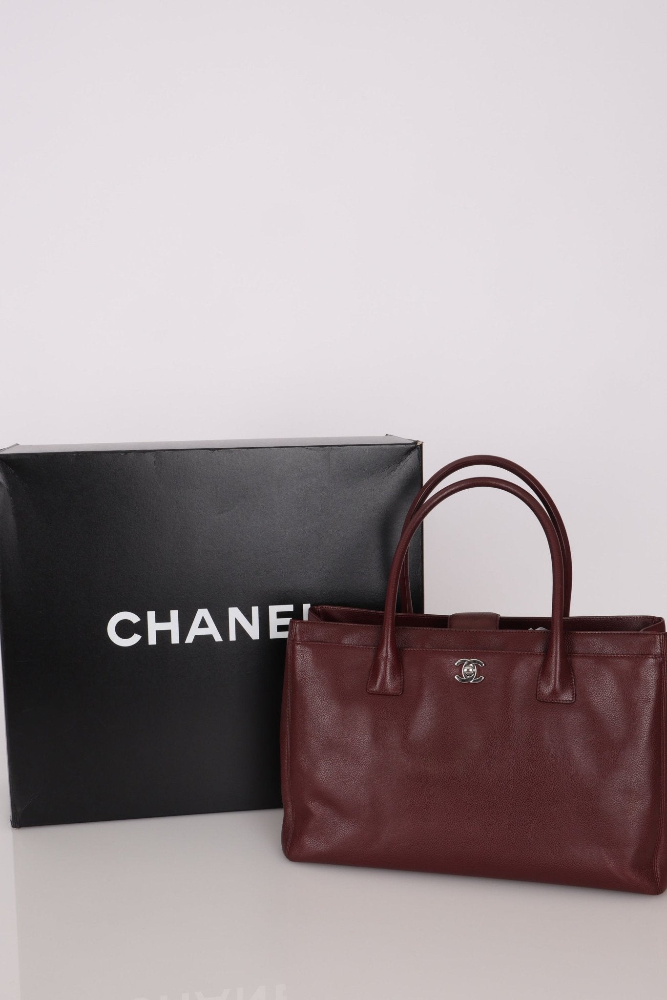 Chanel 2013 Burgundy Calfskin Executive Tote with Pouch - FashioNica