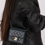 Chanel 2013 Dark Evergreen Lambskin Turnlock Square Flap Bag - FashioNica