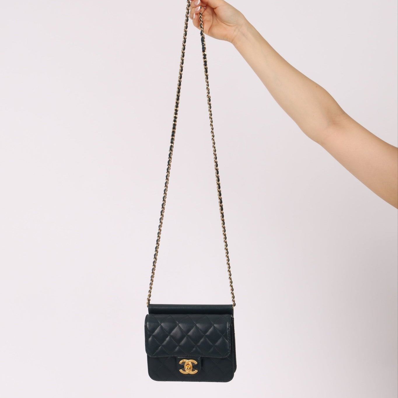 Chanel 2013 Dark Evergreen Lambskin Turnlock Square Flap Bag - FashioNica