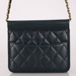 Chanel 2013 Dark Evergreen Lambskin Turnlock Square Flap Bag - FashioNica