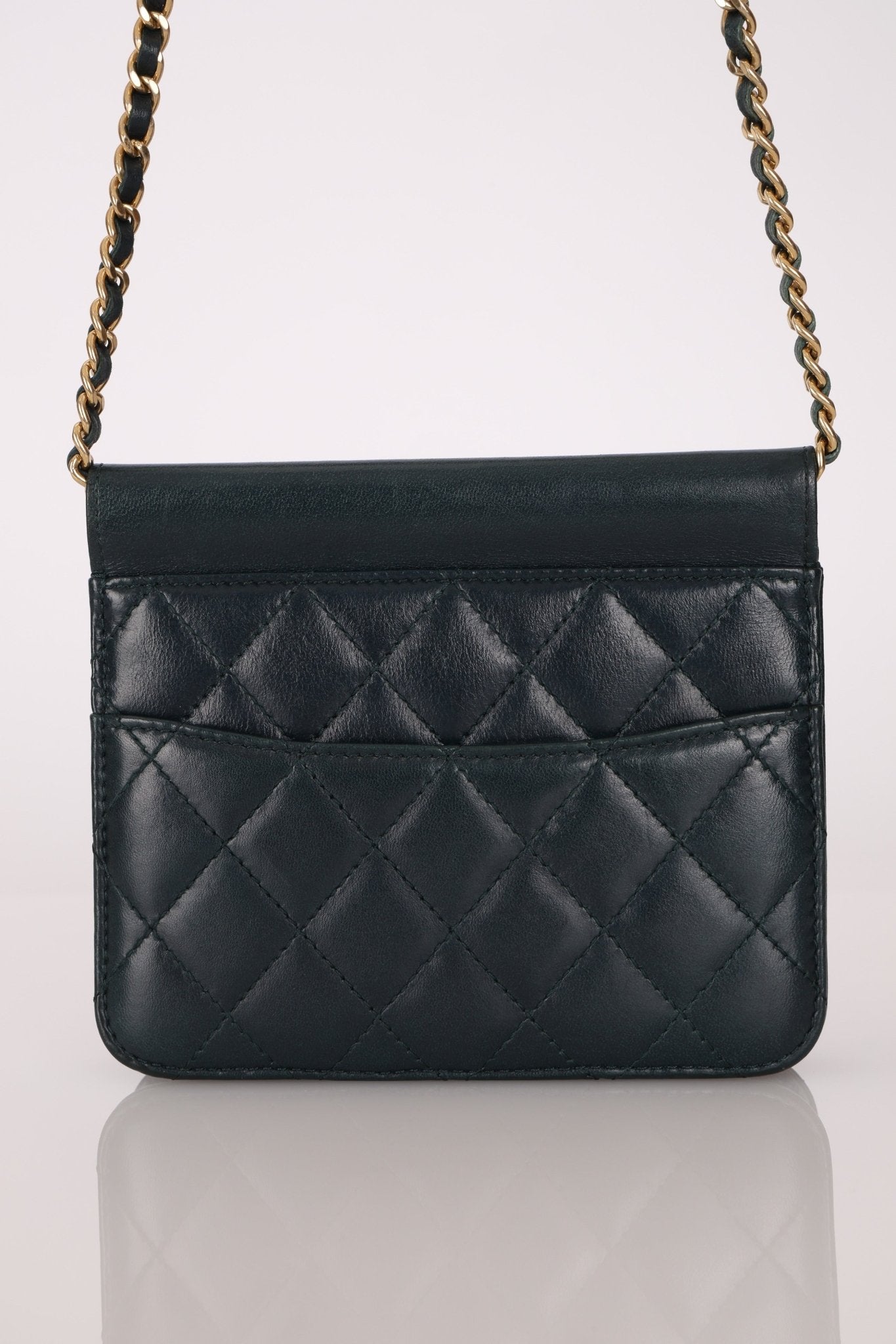 Chanel 2013 Dark Evergreen Lambskin Turnlock Square Flap Bag - FashioNica