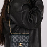 Chanel 2013 Dark Evergreen Lambskin Turnlock Square Flap Bag - FashioNica