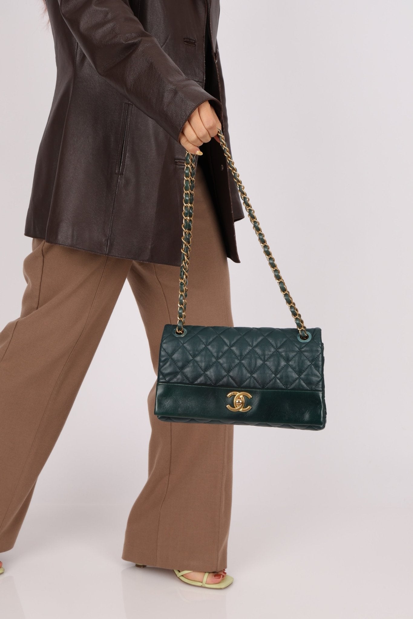 Chanel 2013 Emerald Soft Medium Elegence Flap Bag - FashioNica