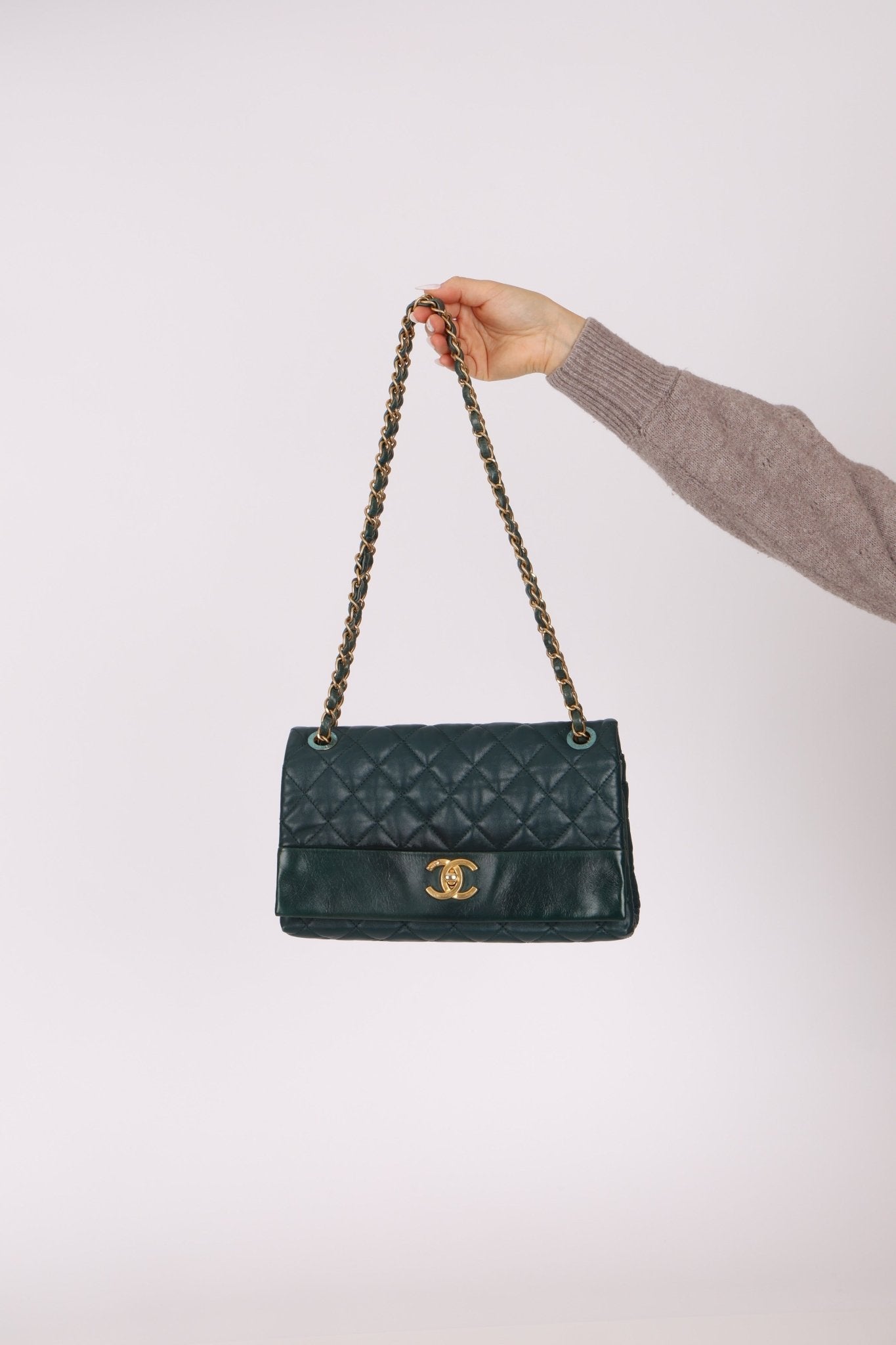 Chanel 2013 Emerald Soft Medium Elegence Flap Bag - FashioNica